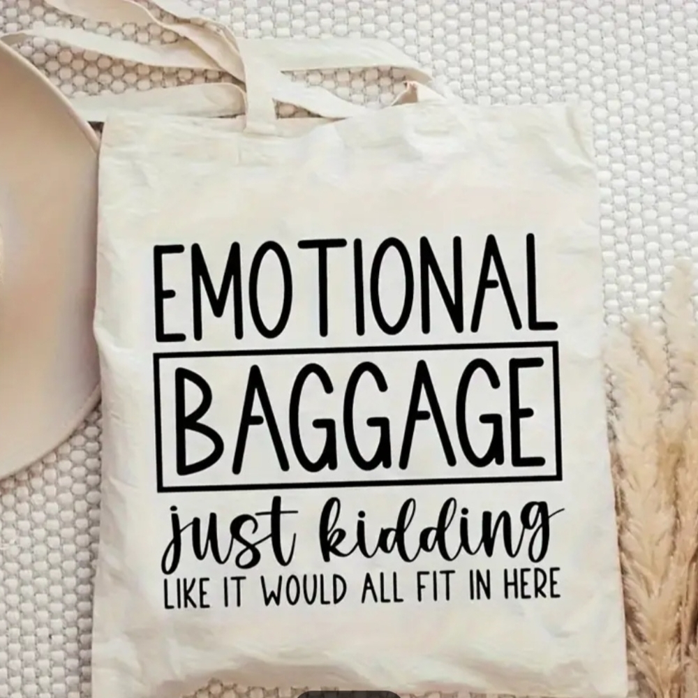 3/ $20 Emotional Baggage Tote Bag - Cream